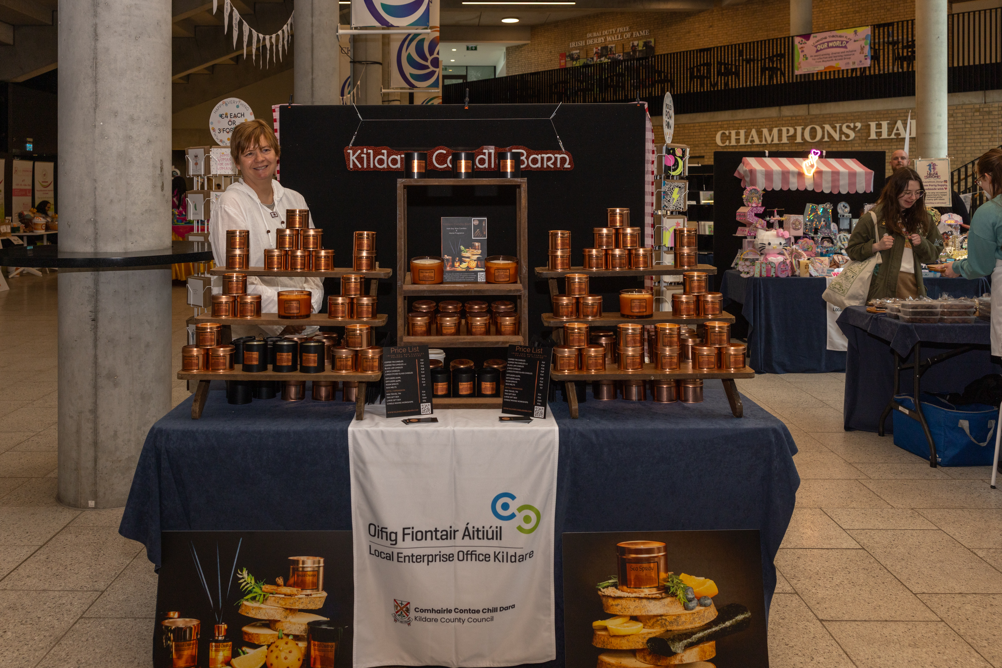Person with candle stall